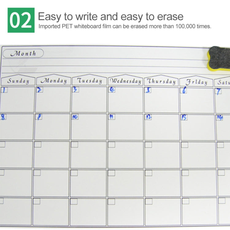 Magnetic Monthly Planner Refrigerator Magnet PET Magnetic Soft Whiteboard, Size: 29.7cm x 42cm