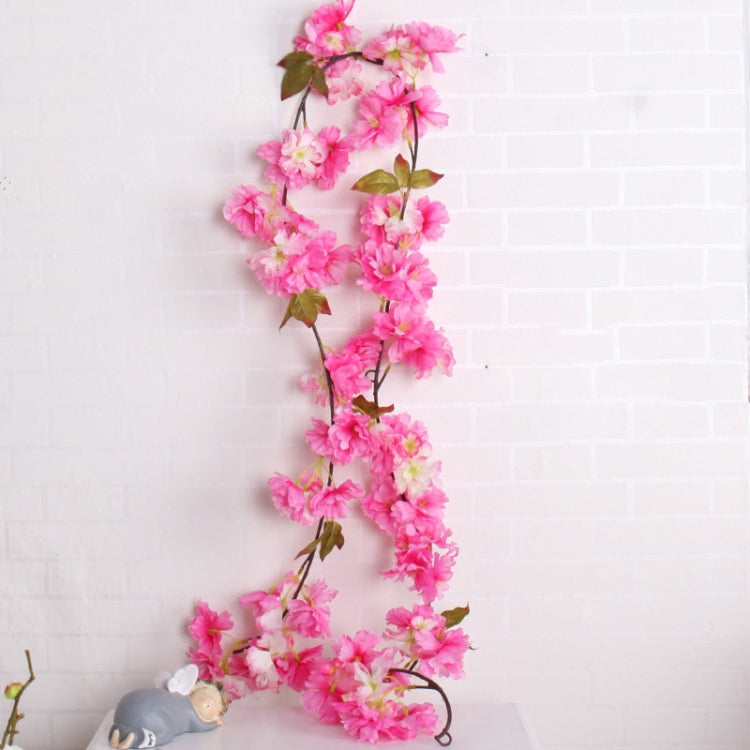 2 PCS Cherry Blossom Artificial Flower Interior Background Wall Window Decoration, Length: 1.77m