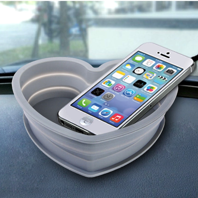 Heart Shape Style Scalable Silicone Storage Box For Vehicle And House