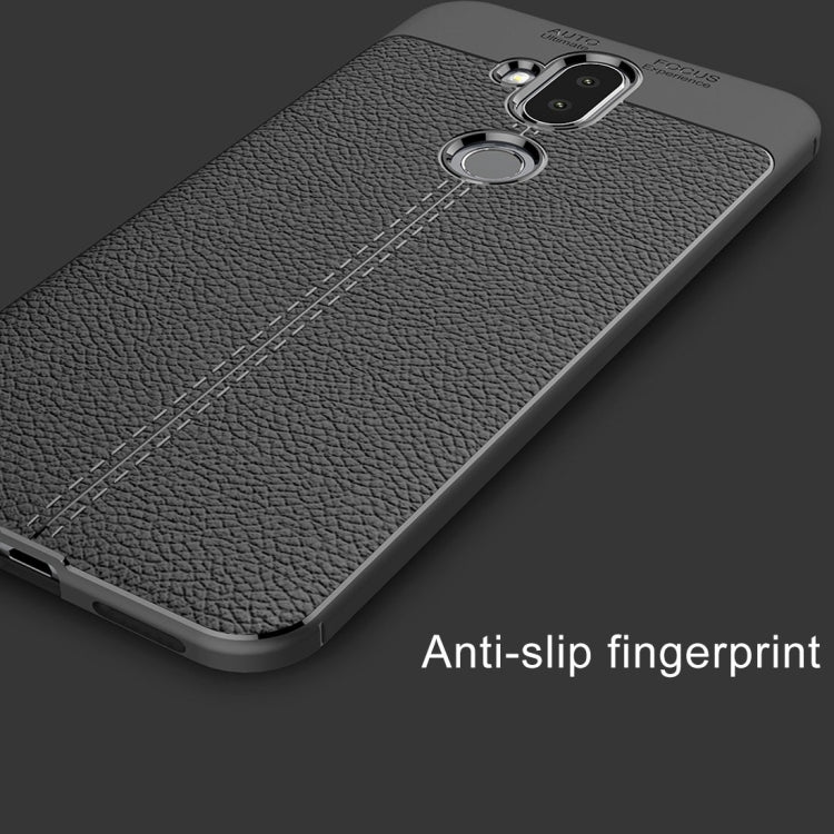 For Asus Zenfone 5 Lite ZC600KL Litchi Texture Soft TPU Protective Back Cover Case