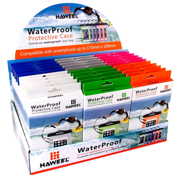 30 PCS Mixed Colors HAWEEL Transparent Universal Waterproof Bag Kit with Display Stand Box for iPhone 6 & 6 Plus / 6S & 6S Plus, Galaxy S6 / S5 / Note 5