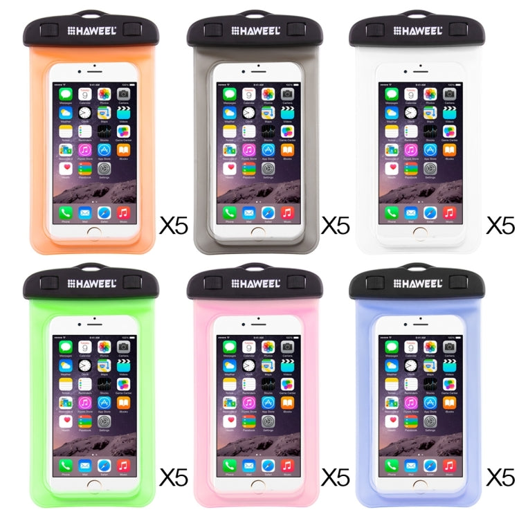 30 PCS Mixed Colors HAWEEL Transparent Universal Waterproof Bag Kit with Display Stand Box for iPhone 6 & 6 Plus / 6S & 6S Plus, Galaxy S6 / S5 / Note 5