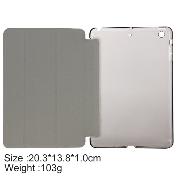 10 PCS HAWEEL for iPad mini 3 / 2 / 1 Three-folding Smart Case Clear Back Cover with Holder, No Retail Package(Black)