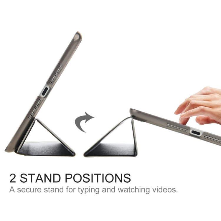 10 PCS HAWEEL for iPad mini 3 / 2 / 1 Three-folding Smart Case Clear Back Cover with Holder, No Retail Package(Black)