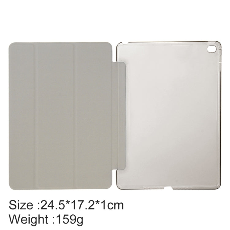 10 PCS HAWEEL for iPad Air 2 Three-folding Smart Case Clear Back Cover with Holder, No Retail Package(Black)