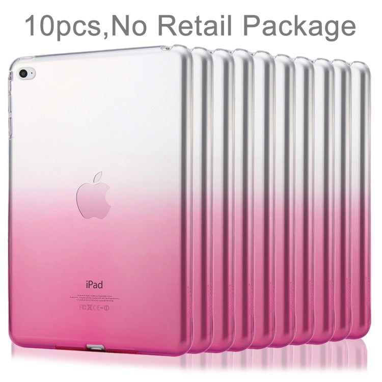 10 PCS HAWEEL for iPad Air 2 Slim Gradient Color Clear Soft TPU Protective Case, No Retail Package