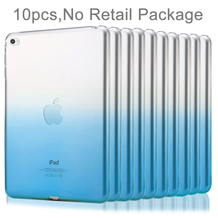10 PCS HAWEEL for iPad Air 2 Slim Gradient Color Clear Soft TPU Protective Case, No Retail Package