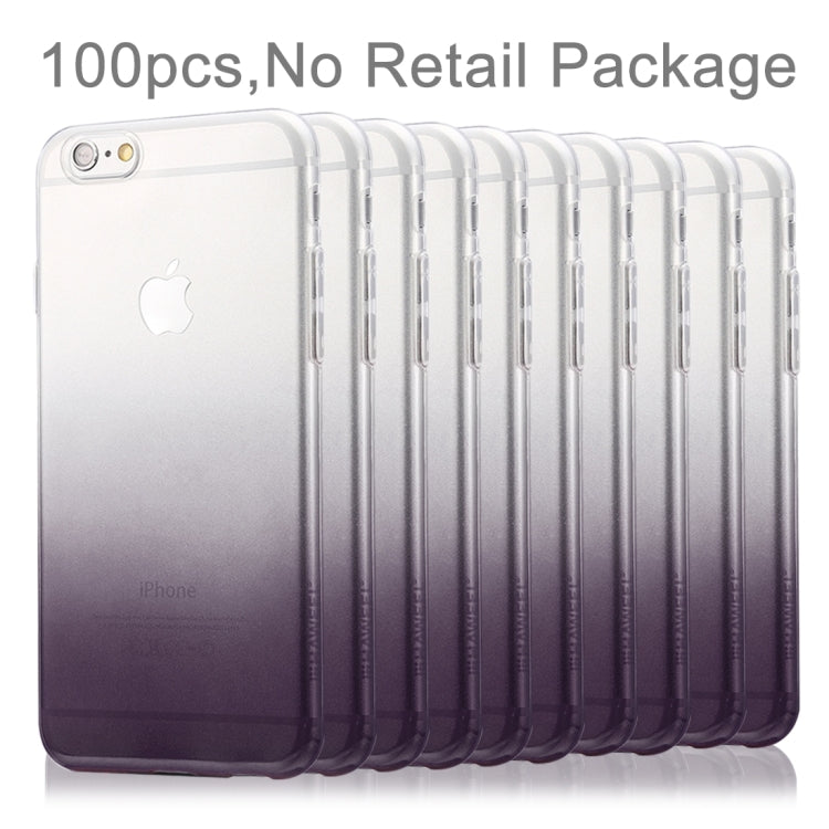 100 PCS HAWEEL for iPhone 6 & 6s Ultra Slim Gradient Color Clear Soft TPU Case, No Retail Package