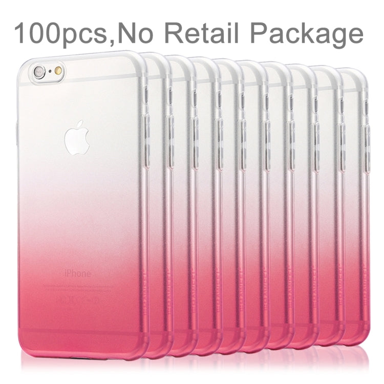 100 PCS HAWEEL for iPhone 6 & 6s Ultra Slim Gradient Color Clear Soft TPU Case, No Retail Package