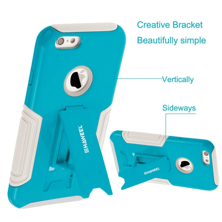 10 PCS HAWEEL for iPhone 6 & 6s Dual Layer TPU Plastic Combo Case with Kickstand, No Retail Package
