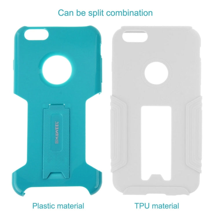 10 PCS HAWEEL for iPhone 6 & 6s Dual Layer TPU Plastic Combo Case with Kickstand, No Retail Package