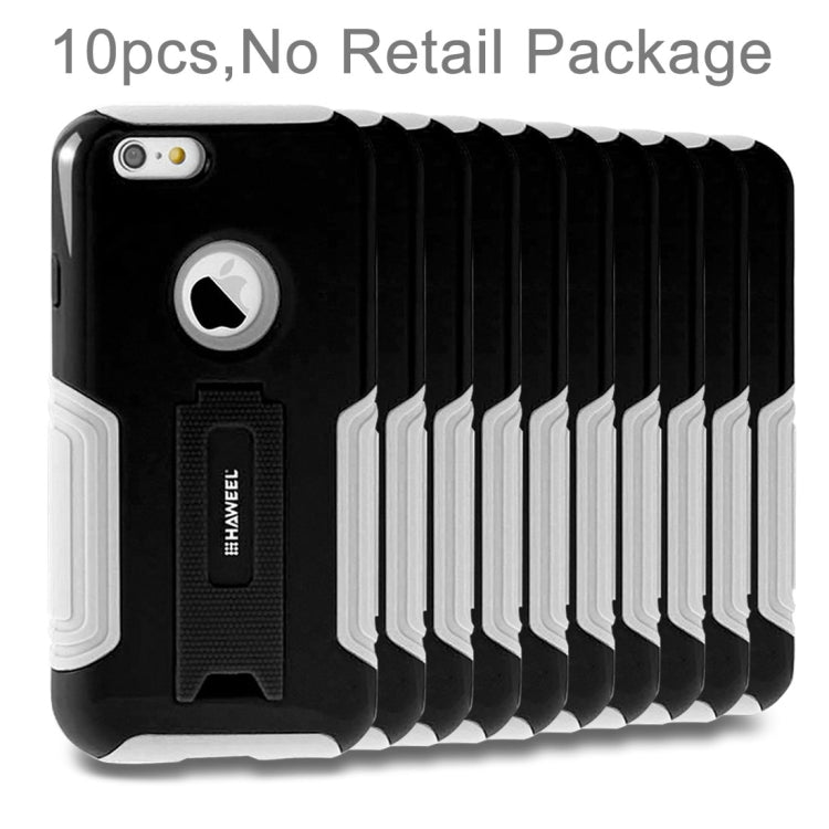 10 PCS HAWEEL for iPhone 6 Plus & 6s Plus Dual Layer TPU Plastic Combo Case with Kickstand, No Retail Package