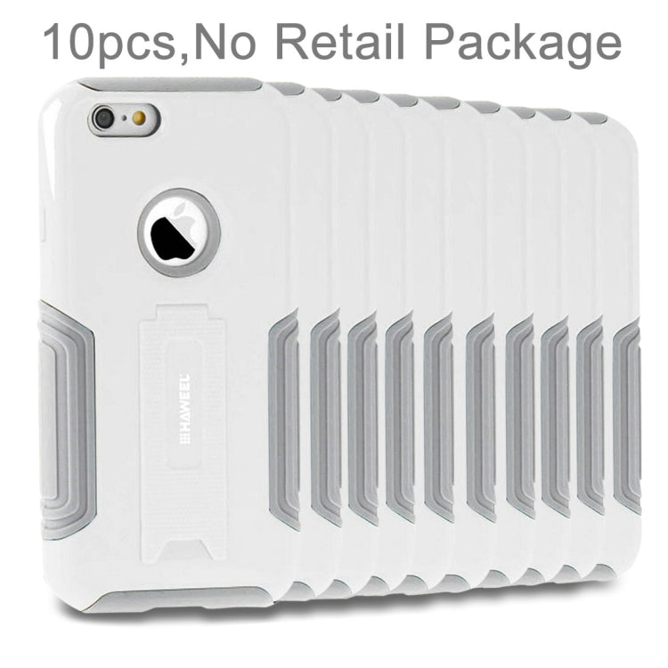 10 PCS HAWEEL for iPhone 6 Plus & 6s Plus Dual Layer TPU Plastic Combo Case with Kickstand, No Retail Package