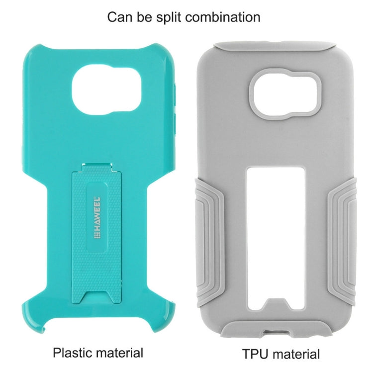 10 PCS HAWEEL for Galaxy S6 / G920 Dual Layer TPU Plastic Combo Case with Kickstand, No Retail Package