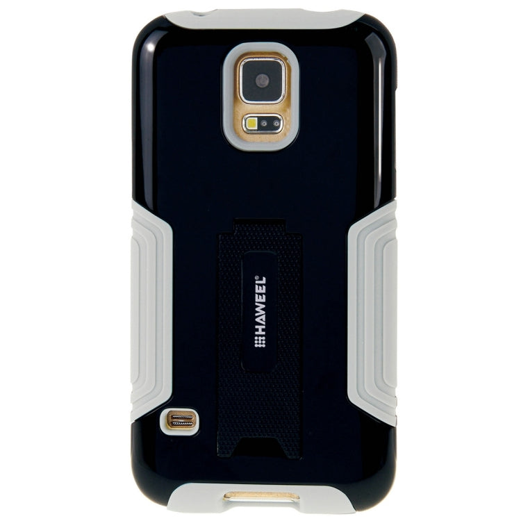 10 PCS HAWEEL for Galaxy S5 / G900 Dual Layer TPU Plastic Combo Case with Kickstand, No Retail Package