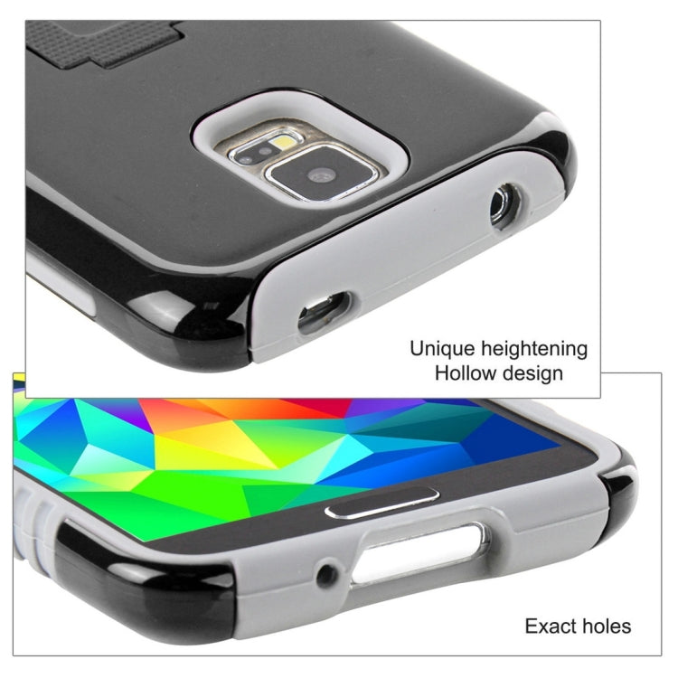 10 PCS HAWEEL for Galaxy S5 / G900 Dual Layer TPU Plastic Combo Case with Kickstand, No Retail Package