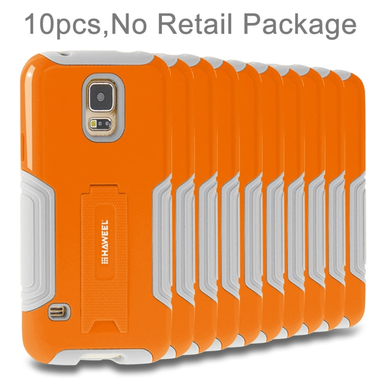 10 PCS HAWEEL for Galaxy S5 / G900 Dual Layer TPU Plastic Combo Case with Kickstand, No Retail Package
