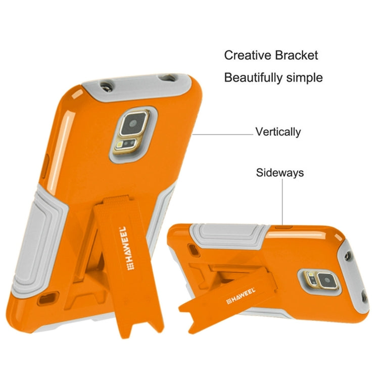 10 PCS HAWEEL for Galaxy S5 / G900 Dual Layer TPU Plastic Combo Case with Kickstand, No Retail Package