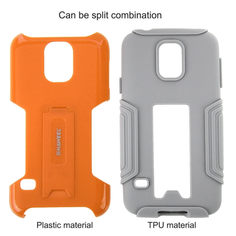 10 PCS HAWEEL for Galaxy S5 / G900 Dual Layer TPU Plastic Combo Case with Kickstand, No Retail Package