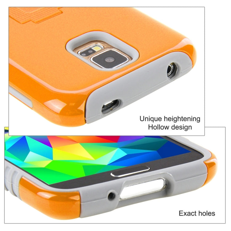 10 PCS HAWEEL for Galaxy S5 / G900 Dual Layer TPU Plastic Combo Case with Kickstand, No Retail Package