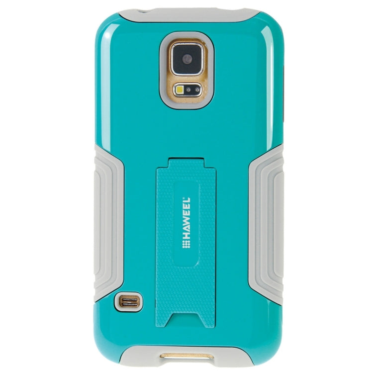 10 PCS HAWEEL for Galaxy S5 / G900 Dual Layer TPU Plastic Combo Case with Kickstand, No Retail Package