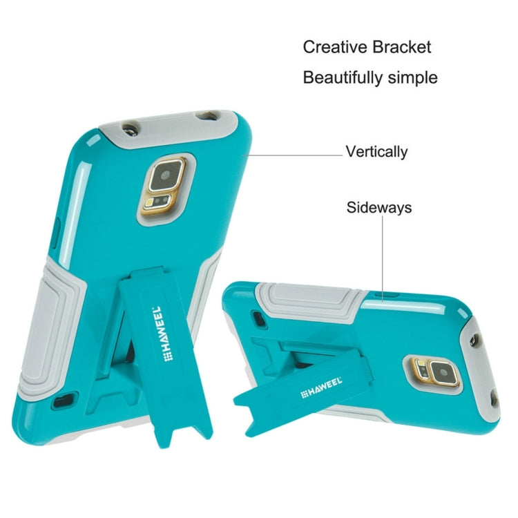 10 PCS HAWEEL for Galaxy S5 / G900 Dual Layer TPU Plastic Combo Case with Kickstand, No Retail Package