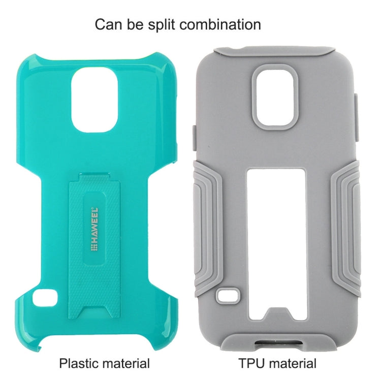 10 PCS HAWEEL for Galaxy S5 / G900 Dual Layer TPU Plastic Combo Case with Kickstand, No Retail Package