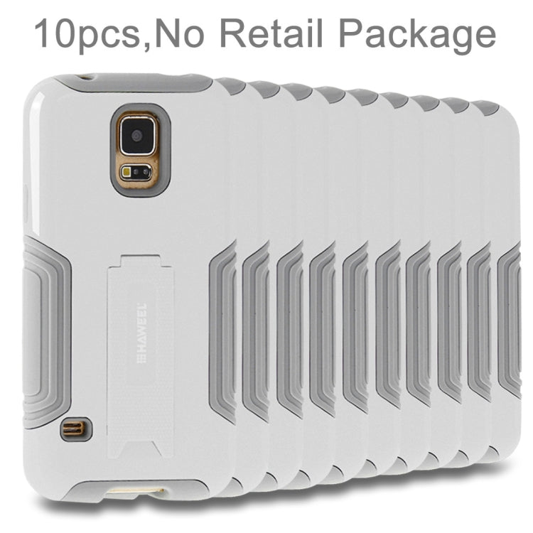 10 PCS HAWEEL for Galaxy S5 / G900 Dual Layer TPU Plastic Combo Case with Kickstand, No Retail Package