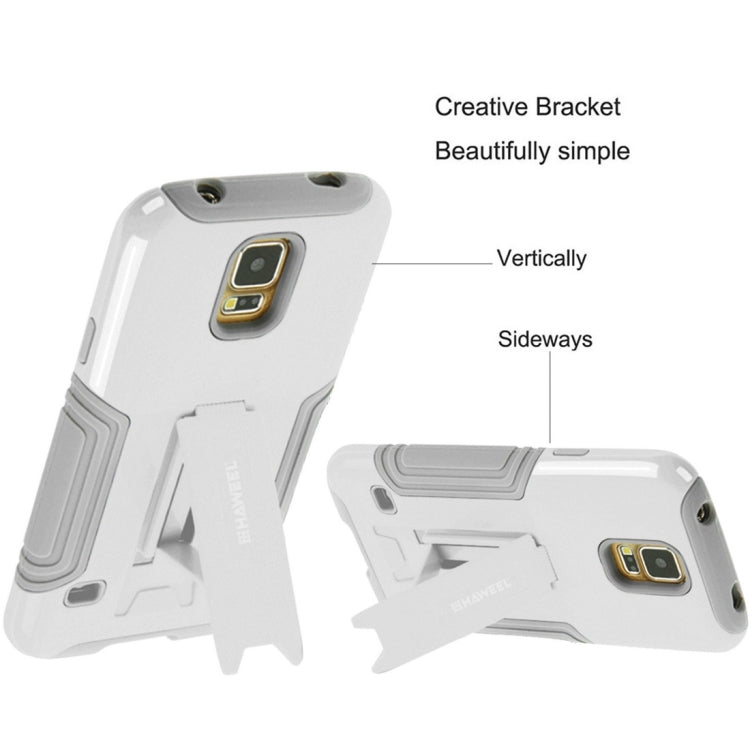 10 PCS HAWEEL for Galaxy S5 / G900 Dual Layer TPU Plastic Combo Case with Kickstand, No Retail Package