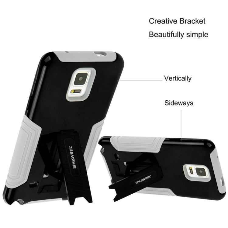 10 PCS HAWEEL for Galaxy Note 4 / N910 Dual Layer TPU Plastic Combo Case with Kickstand, No Retail Package