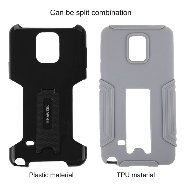 10 PCS HAWEEL for Galaxy Note 4 / N910 Dual Layer TPU Plastic Combo Case with Kickstand, No Retail Package