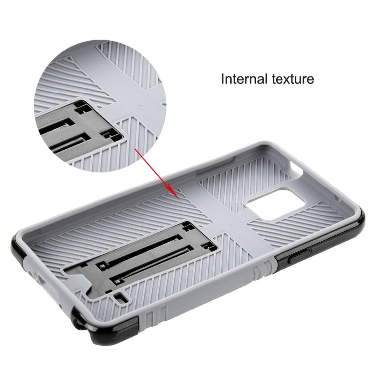10 PCS HAWEEL for Galaxy Note 4 / N910 Dual Layer TPU Plastic Combo Case with Kickstand, No Retail Package