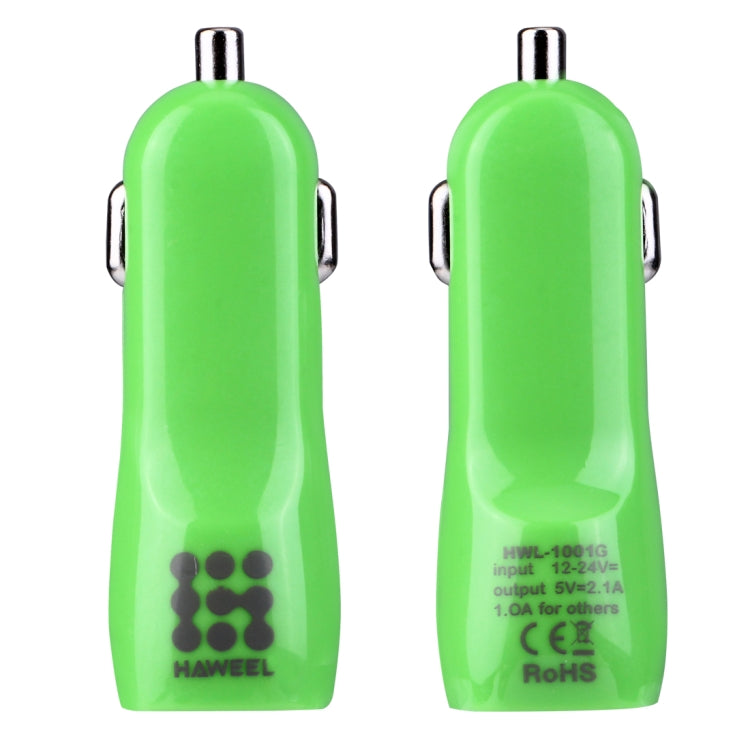 60 PCS Mixed Colors HAWEEL 3.1A Dual USB Ports Car Charger Kit with Candy Cans Package