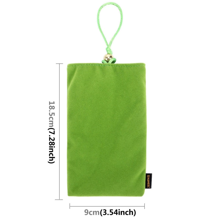 20 PCS Mixed Colors HAWEEL Soft Flannel Pouch Bag Kit with Candy Cans Package for up to 5.5 inch Screen Phone, Size: 18.5cm x 9cm