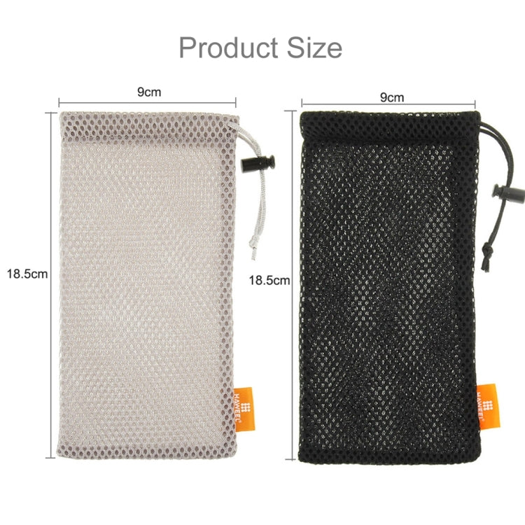 18 PCS Mixed Colors HAWEEL Nylon Mesh Pouch Bag Kit with Candy Cans Package for up to 5.5 inch Screen Phone, Size: 18.5cm x 9cm