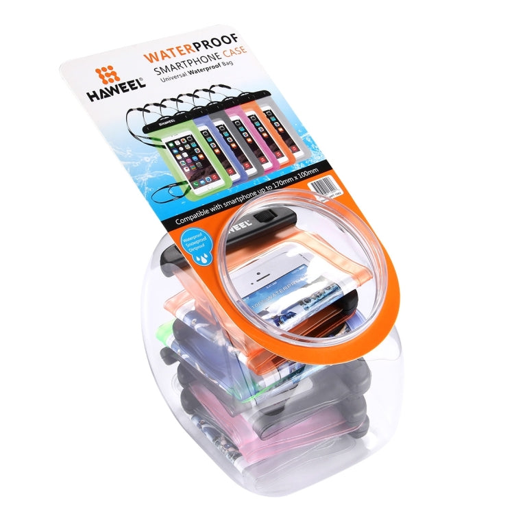 10 PCS Mixed Colors HAWEEL Transparent Universal Waterproof Bag Kit with Candy Cans Package for iPhone, Galaxy, Huawei, Xiaomi, LG, HTC and other smart phones