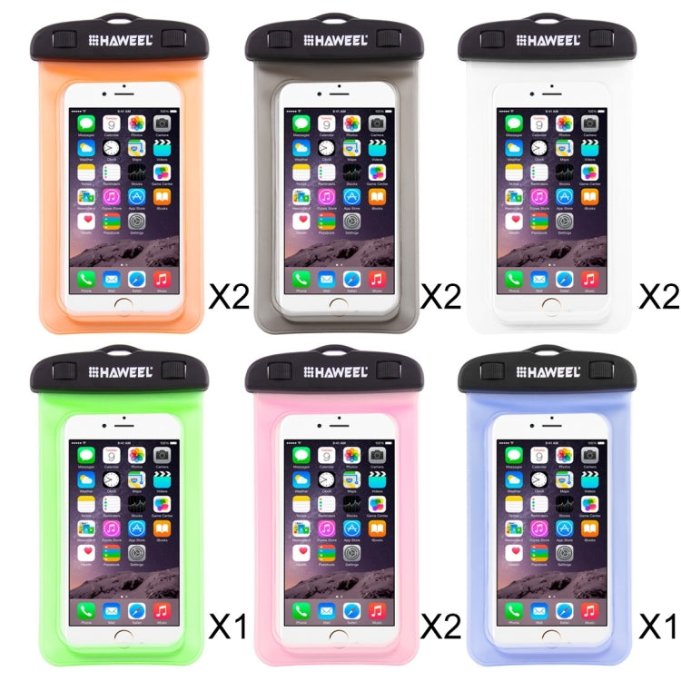 10 PCS Mixed Colors HAWEEL Transparent Universal Waterproof Bag Kit with Candy Cans Package for iPhone, Galaxy, Huawei, Xiaomi, LG, HTC and other smart phones