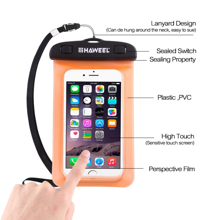 10 PCS Mixed Colors HAWEEL Transparent Universal Waterproof Bag Kit with Candy Cans Package for iPhone, Galaxy, Huawei, Xiaomi, LG, HTC and other smart phones