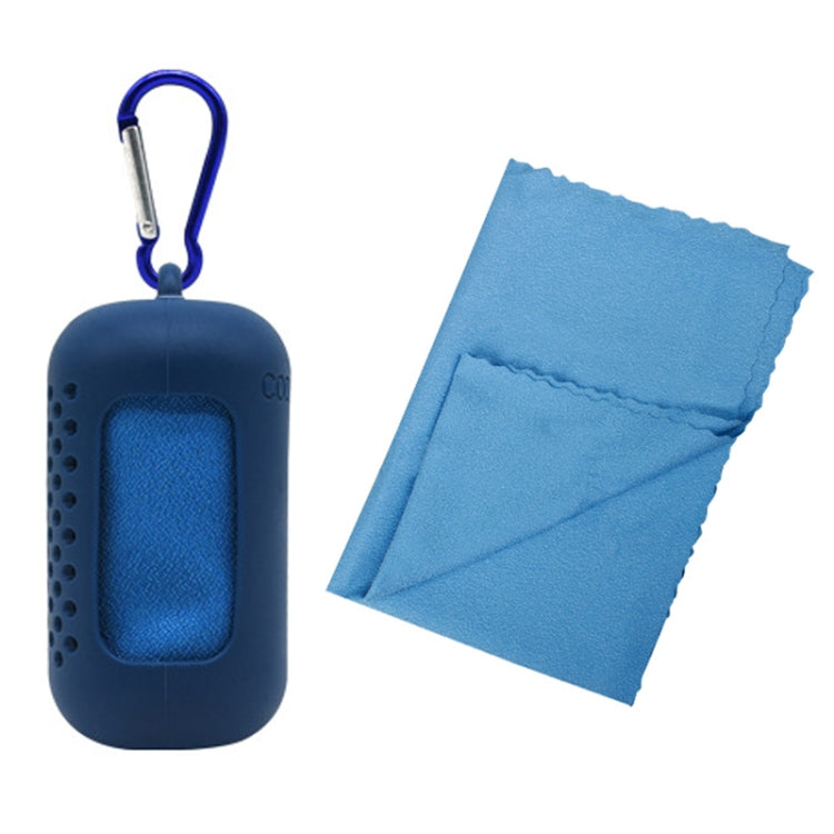Portable Quick-drying Towel Sweat Absorption Sports Cold-skinned Compression Towel with Silicone Sheath, L, Size: 30x90cm
