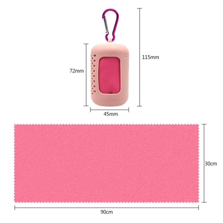 Portable Quick-drying Towel Sweat Absorption Sports Cold-skinned Compression Towel with Silicone Sheath, L, Size: 30x90cm