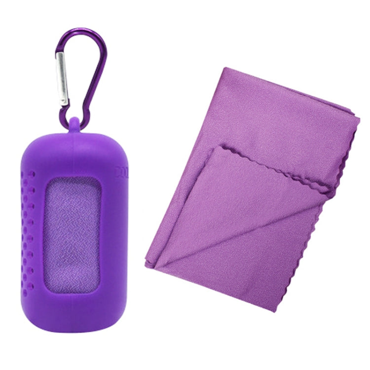 Portable Quick-drying Towel Sweat Absorption Sports Cold-skinned Compression Towel with Silicone Sheath, L, Size: 30x90cm