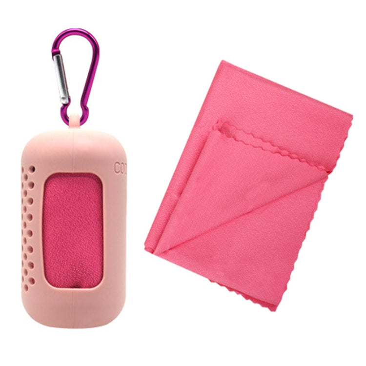 Portable Quick-drying Towel Sweat Absorption Sports Cold-skinned Compression Towel with Silicone Sheath, S, Size: 40x40cm
