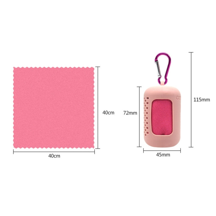 Portable Quick-drying Towel Sweat Absorption Sports Cold-skinned Compression Towel with Silicone Sheath, S, Size: 40x40cm
