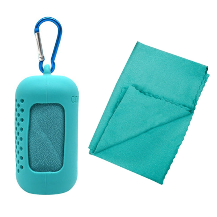 Portable Quick-drying Towel Sweat Absorption Sports Cold-skinned Compression Towel with Silicone Sheath, S, Size: 40x40cm