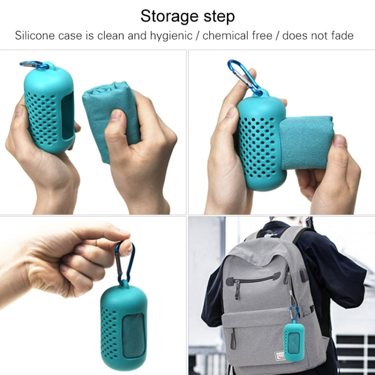 Portable Quick-drying Towel Sweat Absorption Sports Cold-skinned Compression Towel with Silicone Sheath, S, Size: 40x40cm