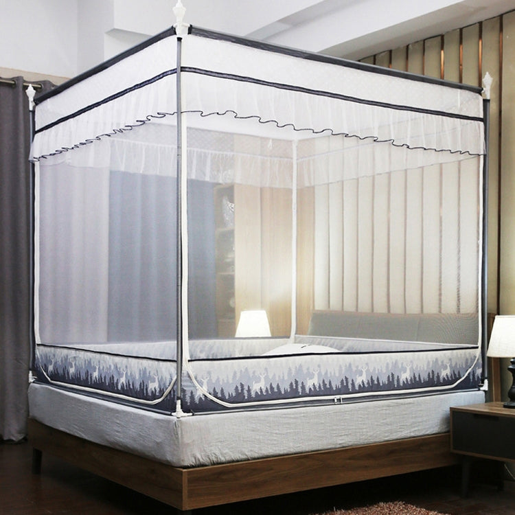 Square Ceiling Zipper Mosquito Net Encryption Zipper Three Door Defence Mosquito for 1.5m Bed