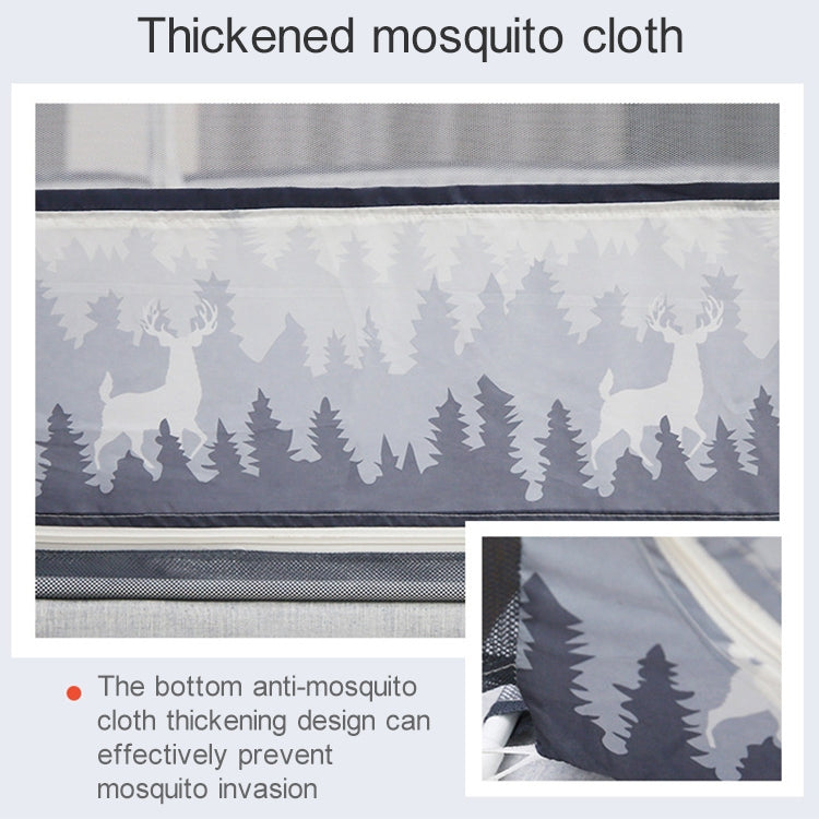 Square Ceiling Zipper Mosquito Net Encryption Zipper Three Door Defence Mosquito for 1.8m Bed