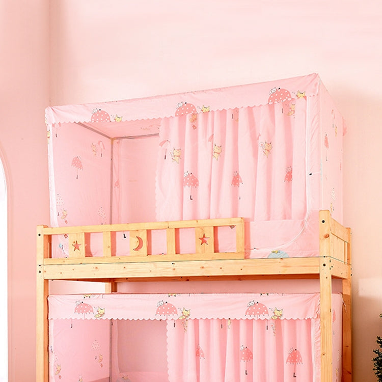 Students Dormitory Blackout Cloth Zipper Mosquito Net for 90cm Width Upper Berth