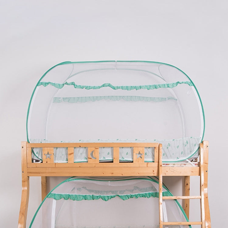 Student Dormitory Free Installation Yurt Mosquito Net Encryption Zipper Three Door Defence Mosquito for 100cm Width Upper Berth (Dark Green)