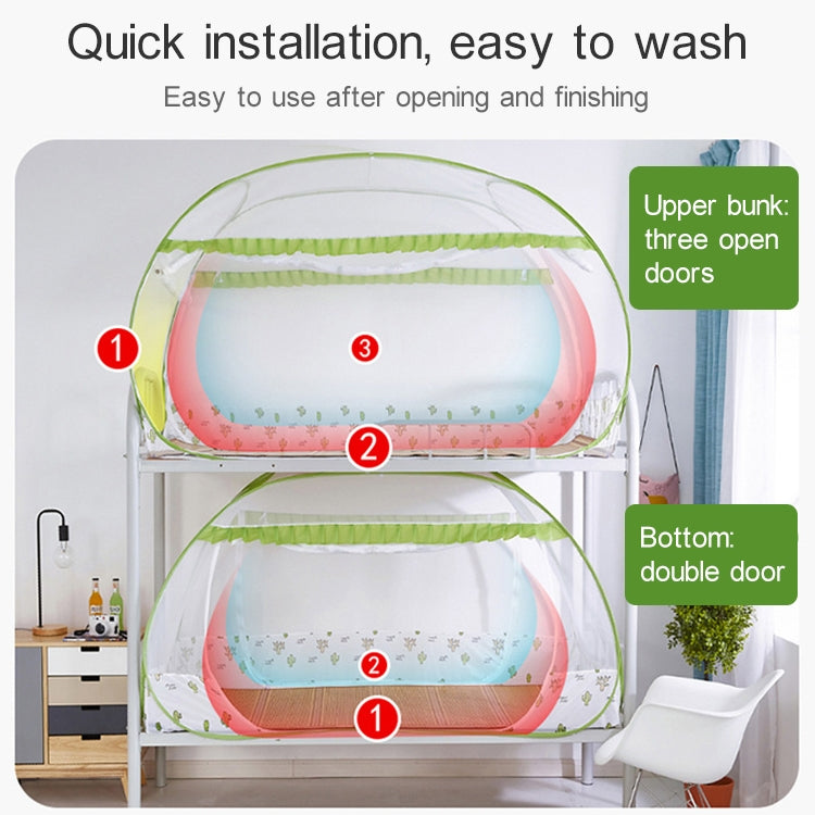 Student Dormitory Free Installation Yurt Mosquito Net Encryption Zipper Double Door Defence Mosquito for 135cm Width Lower Berth